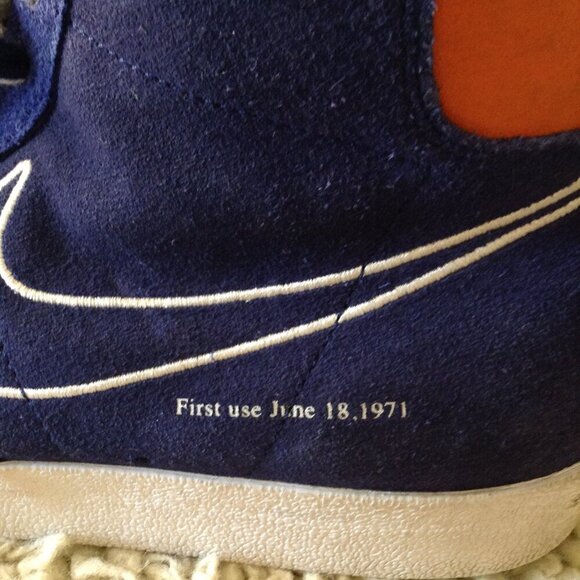 VTG \'77 Nike Blazer Mid 77 Size 13; Blue Suede, Lace Charms, Mesh uppers, COOL main image 10